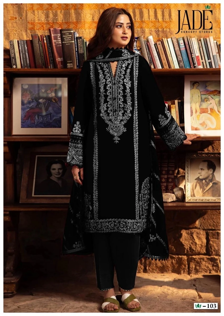 Jade Bin Saeed Black and White Lawn Cotton Wholesale Pakistani Salwar Suit Catalog — Wholesale Salwar Suits, MPA wholesale from Surat - Gallery Image 5